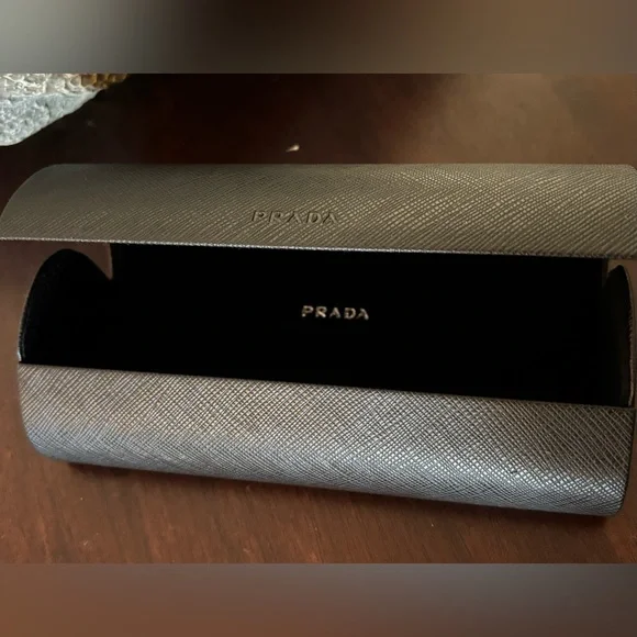 Prada Textured Black Leather Sunglasses Case Accessory - Picture 5 of 9